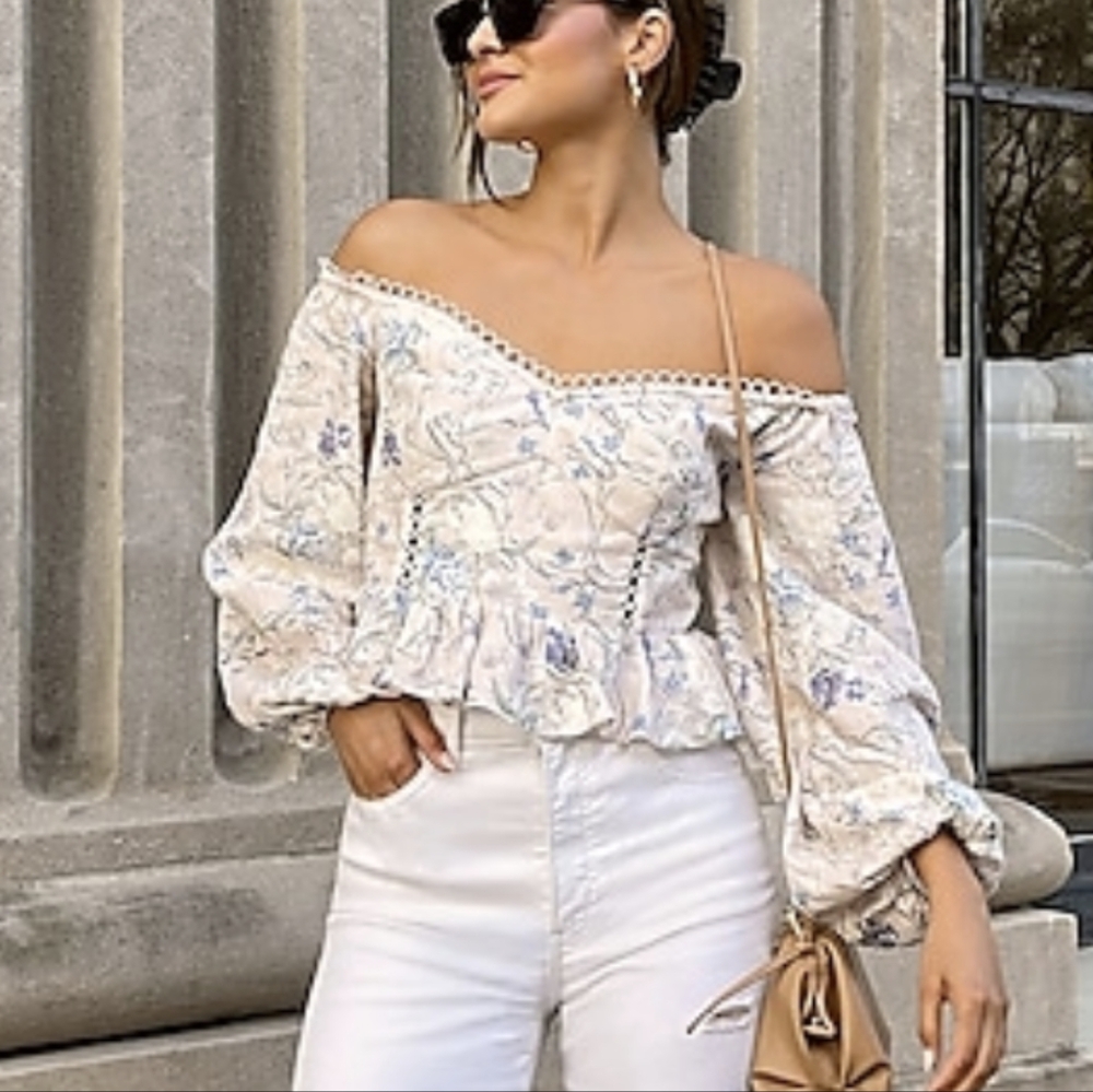 Express Off The Shoulder Corset Peplum Top size S - Picture 6 of 6